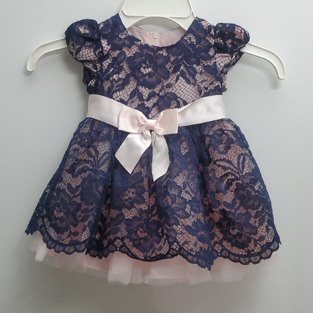Bonnie Baby Navy and Pink Dress